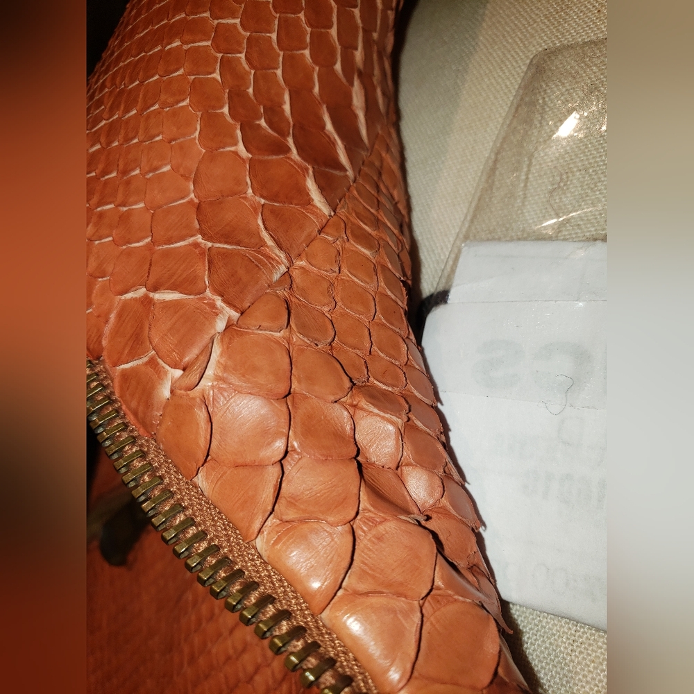 Sollecttic Genuine Python Snakeskin Burnt Orange … - image 3